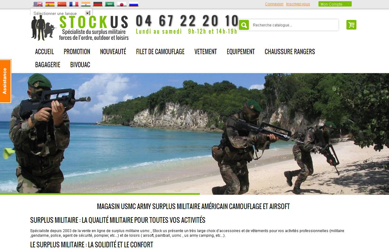 Stock US : surplus militaire en ligne
