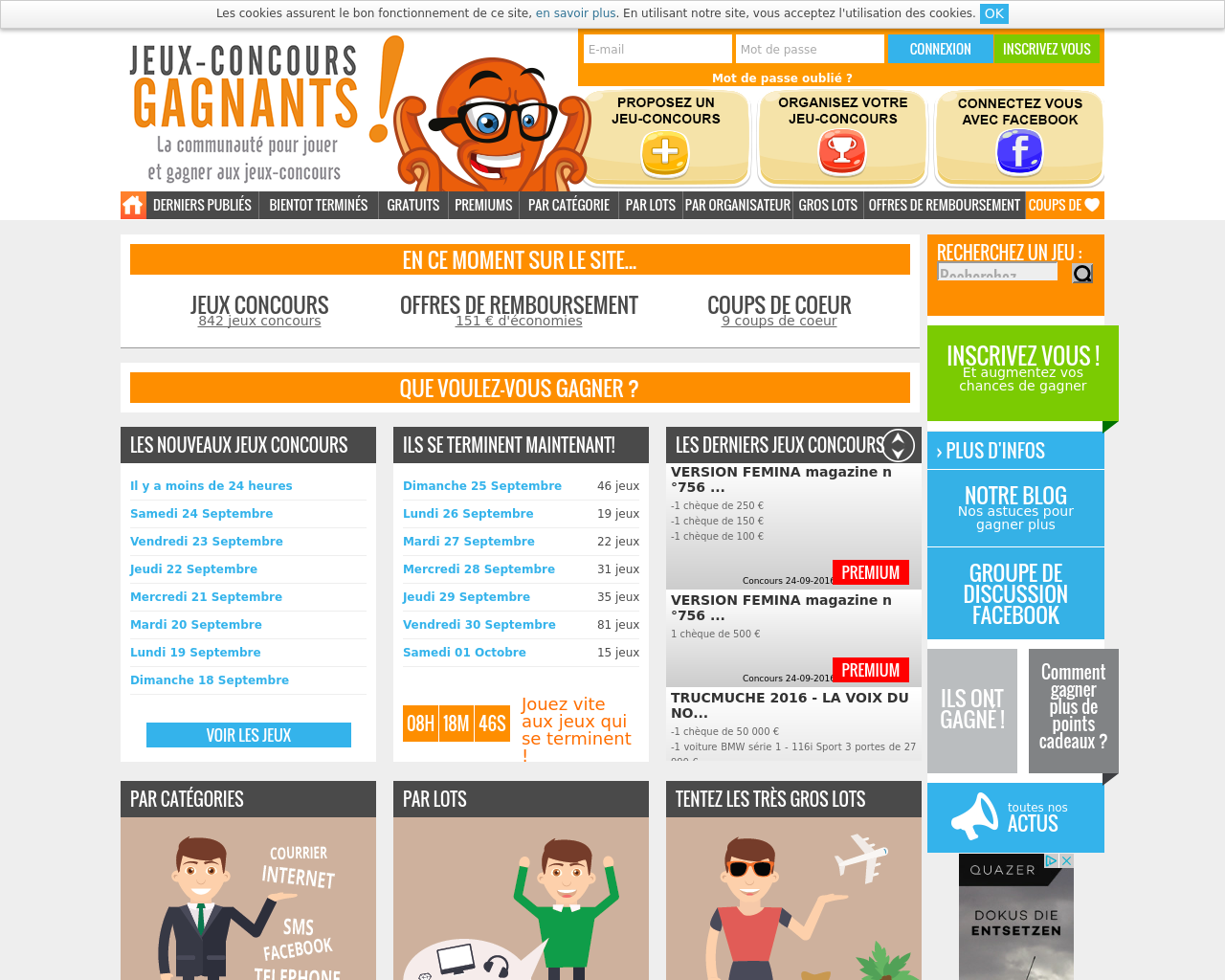 Jeux-Concours Gagnants : communauté pour jouer et gagner au jeux-concours