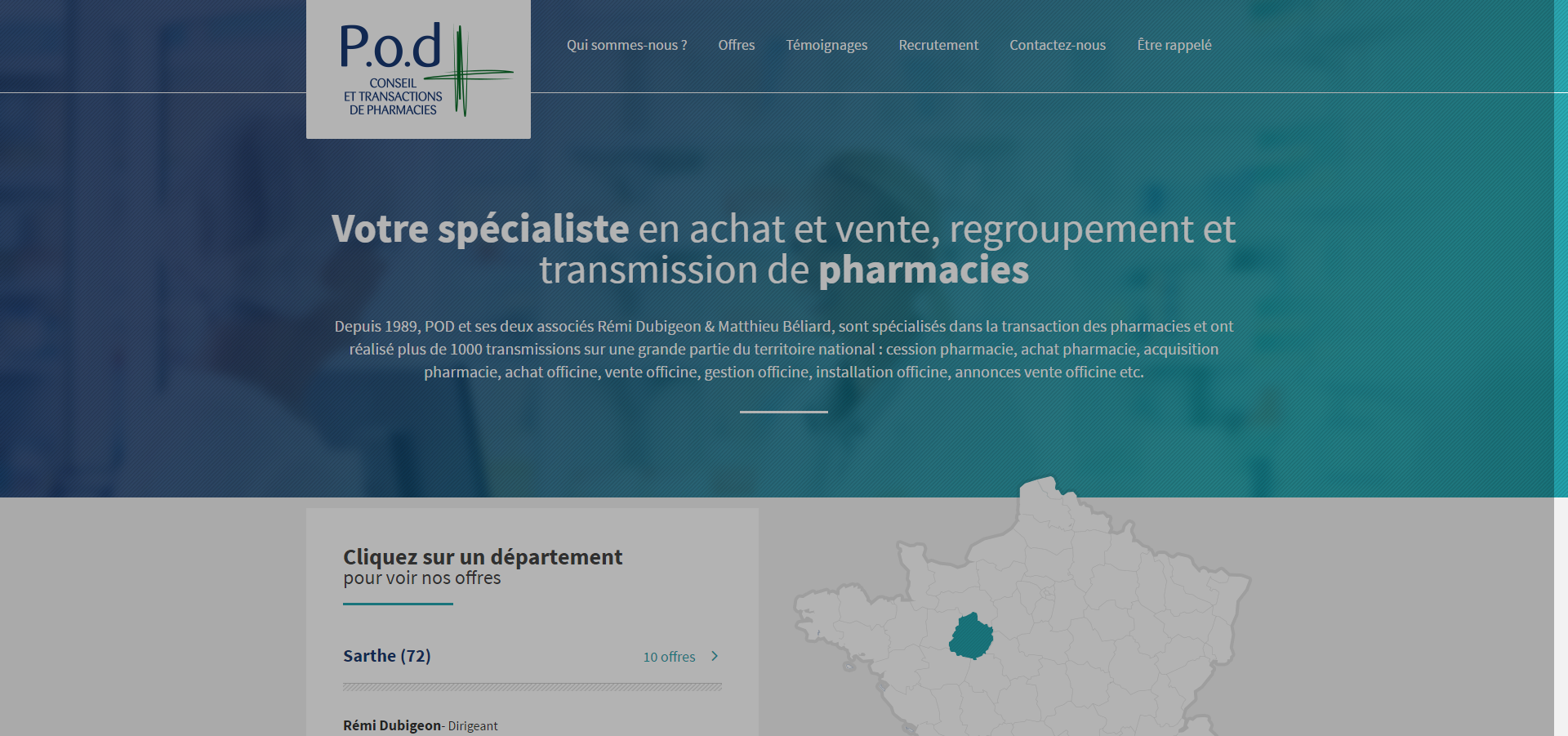 Pod : achat pharmacie et officine