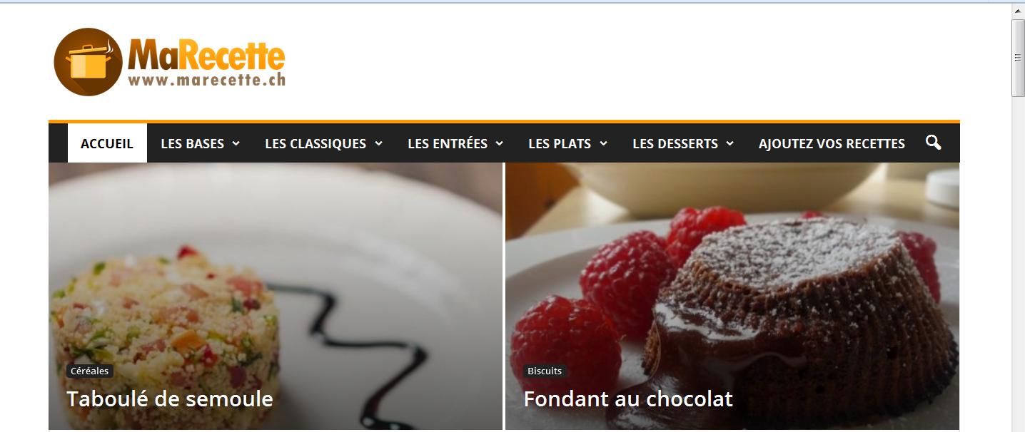 Ma recette : La page de recettes de cuisine en ligne