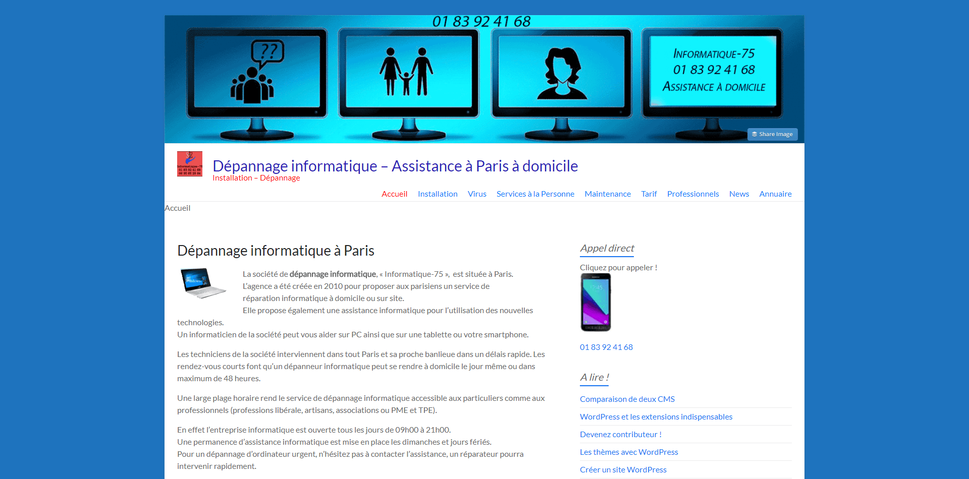 Informatique-75 : Assistance informatique à domicile à Paris