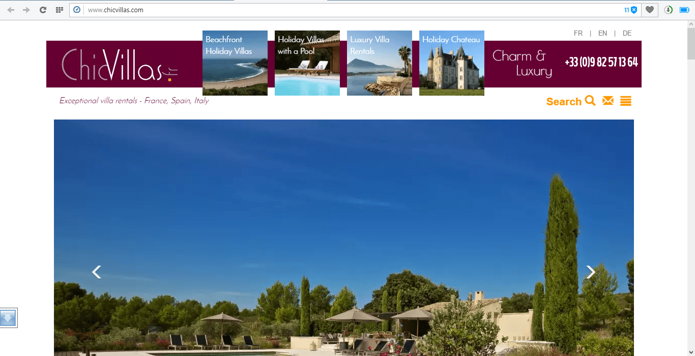 Chic Villa : Location de villas de charme & châteaux