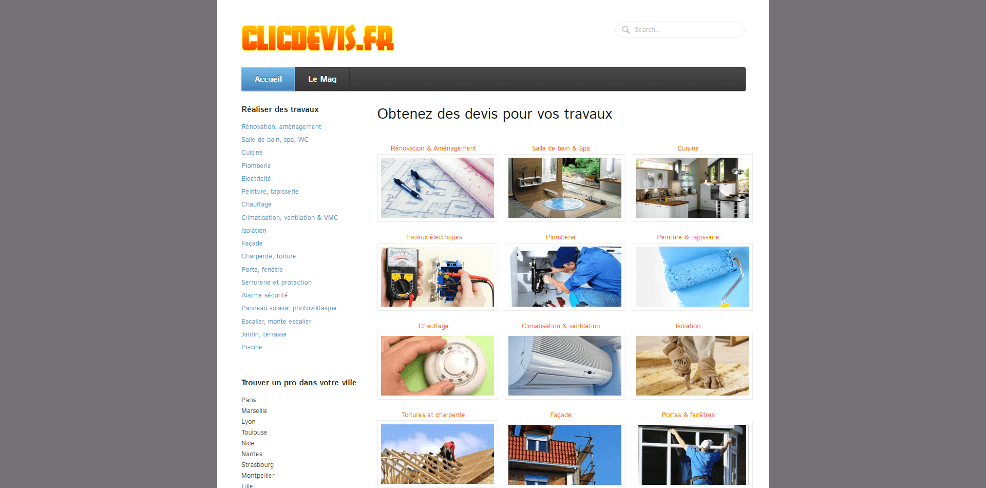 ClicDevis : devis en ligne pour travaux d'aménagement et de rénovation