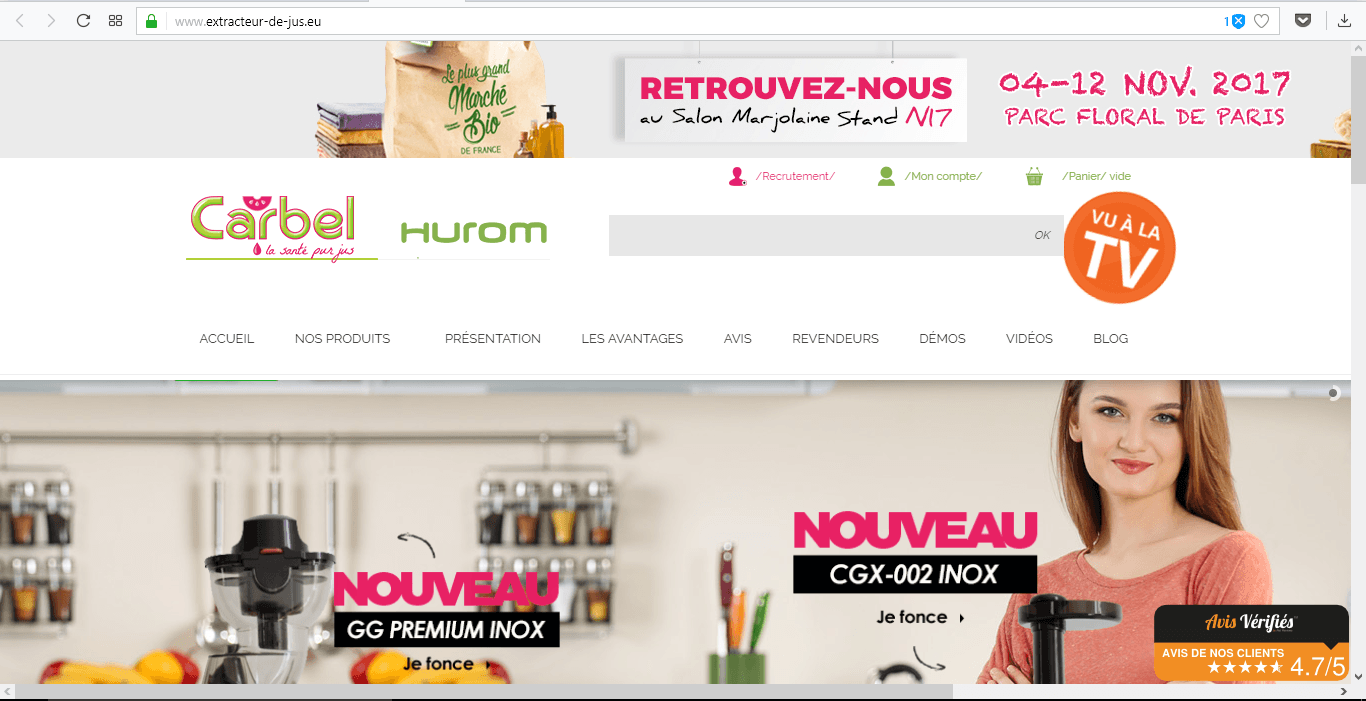 Extracteur de jus : la boutique de vente d'extracteurs de jus