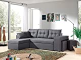 Canapé d'angle réversible et Convertible avec Coffre de Rangement